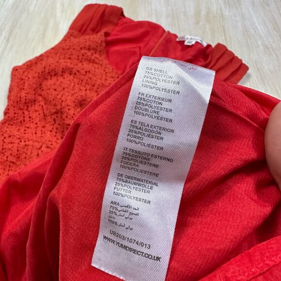 Uttam Boutique Eyelet Lace Sleeveless Mini Casual Everyday Summer Dress 10/12 - Picture 12 of 16